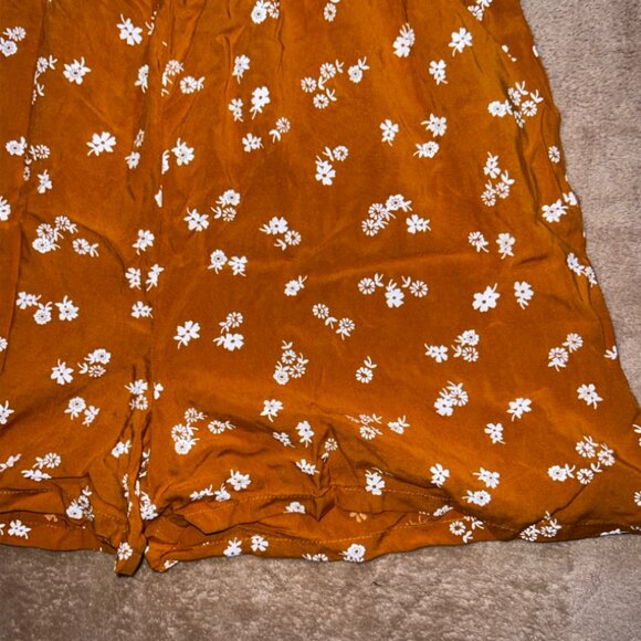 Old Navy Girls XXL (16) Mustard Floral Short Romper Cap‎ Short Sleeve (Q) - Picture 2 of 5